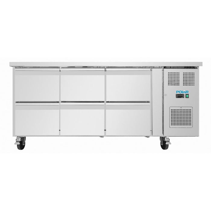 Polar U-Series Six Drawer Gastronorm Counter Fridge Polar