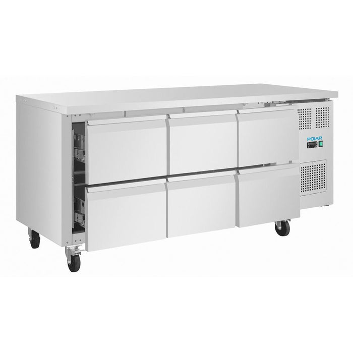 Polar U-Series Six Drawer Gastronorm Counter Fridge Polar