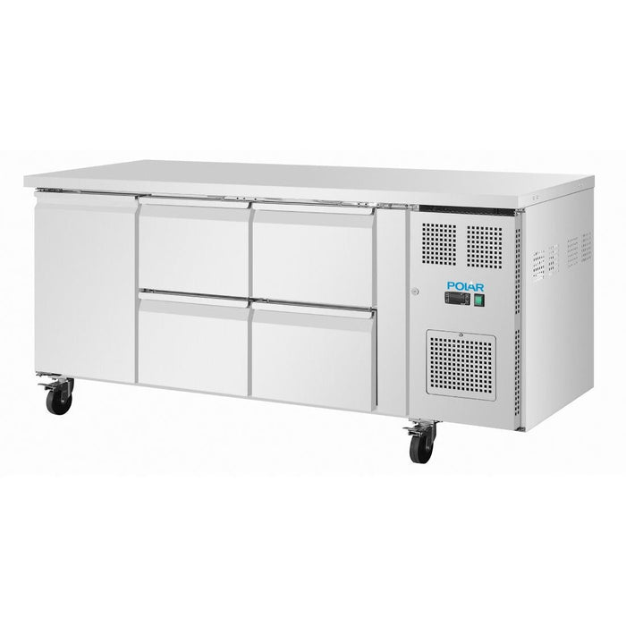 Polar U-Series Counter Fridge 4 Drawers & 1 Door Polar