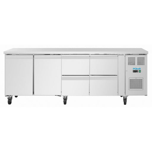 Polar U-Series Counter Fridge 4 Drawers & 2 Door Polar