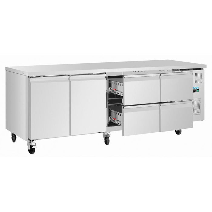 Polar U-Series Counter Fridge 4 Drawers & 2 Door Polar