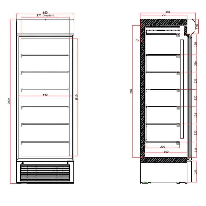 Tefcold UFG1450GCP Single Door Display Freezer