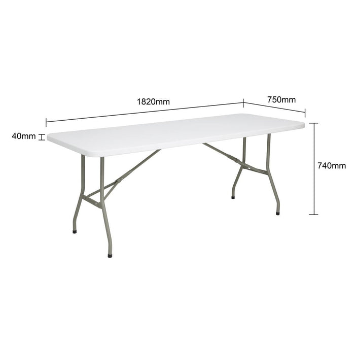 Bolero Rectangular Folding Table 6ft White Bolero
