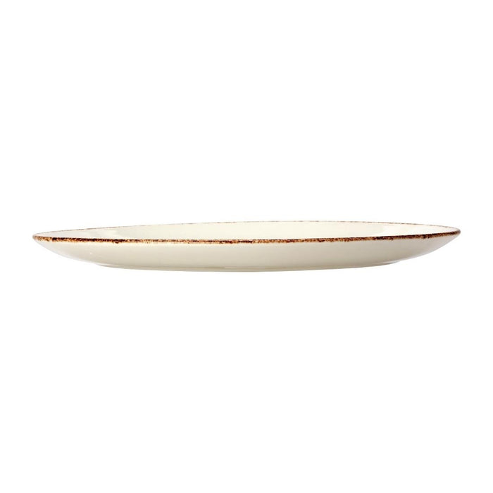 Steelite Brown Dapple Oval Coupe Plates 342mm (12 Pack) Steelite
