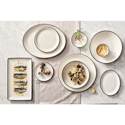 Steelite Charcoal Dapple Rectangle One Plates 270 x 167mm (6 Pack) Steelite