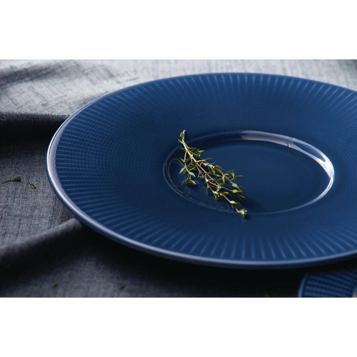 Steelite Willow Azure Gourmet Plates Medium Well Blue 285mm (6 Pack) Steelite