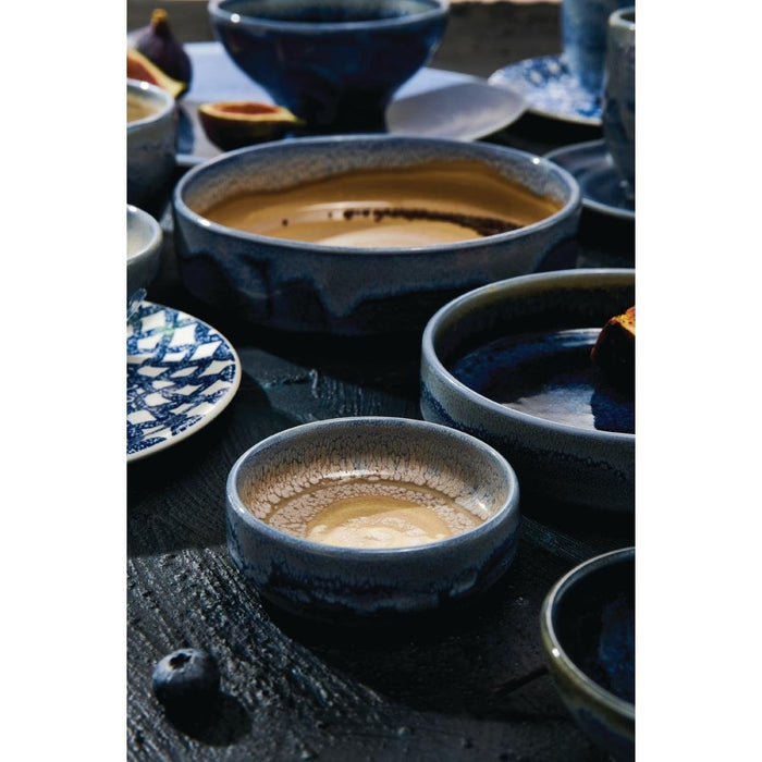 Steelite Aurora Revolution Bluestone Round Stacking Trays 100mm (12 Pack) Steelite