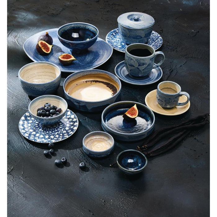 Steelite Aurora Revolution Bluestone Round Stacking Trays 202mm (12 Pack) Steelite