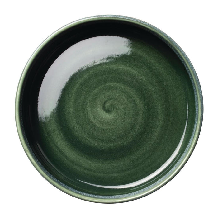 Steelite Aurora Vesuvius Burnt Emerald Round Stacking Trays 165mm (12 Pack) Steelite