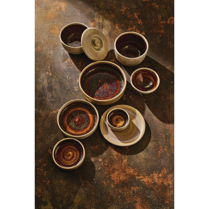 Steelite Aurora Vesuvius Amber Round Stacking Trays 203mm (12 Pack) Steelite