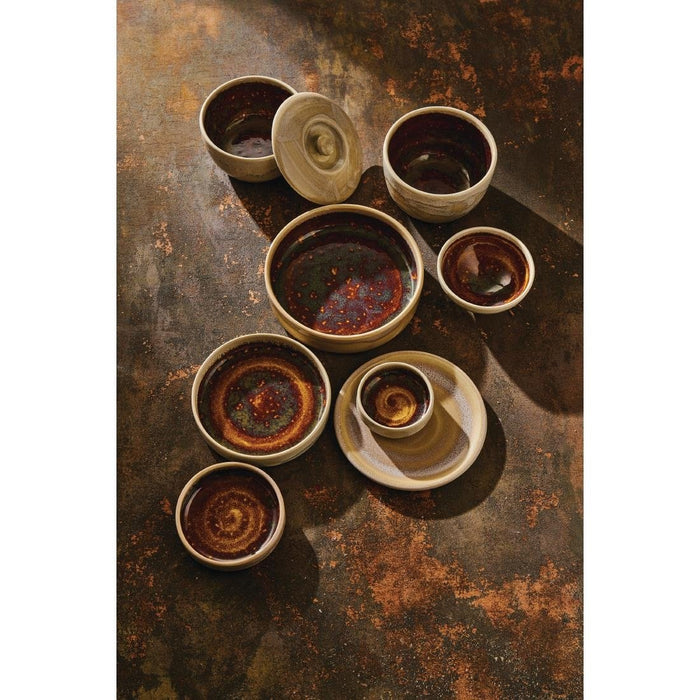 Steelite Aurora Vesuvius Amber Round Stacking Trays 165mm (12 Pack) Steelite