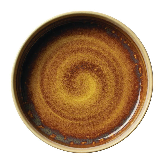 Steelite Aurora Vesuvius Amber Round Stacking Trays 203mm (12 Pack) Steelite