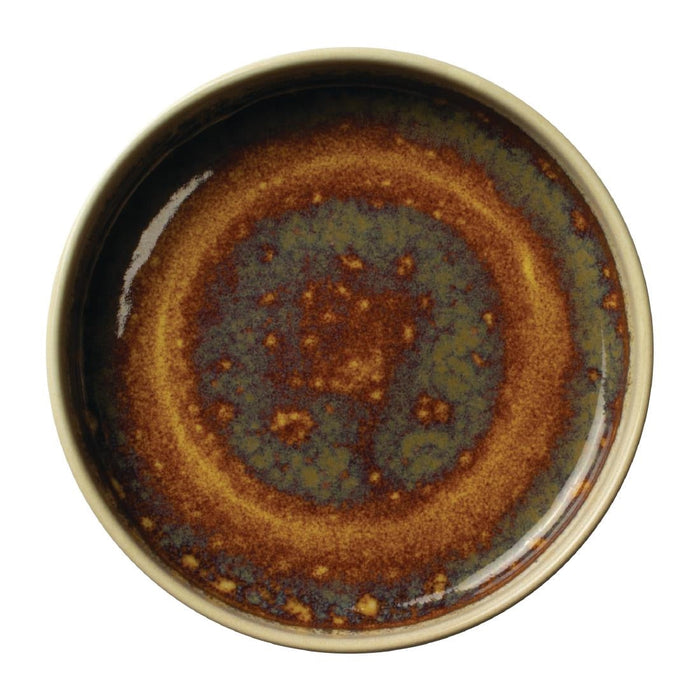 Steelite Aurora Vesuvius Amber Round Stacking Trays 135mm (12 Pack) Steelite