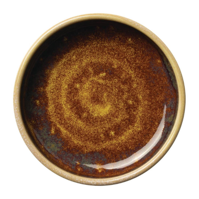 Steelite Aurora Vesuvius Amber Round Stacking Trays 100mm (12 Pack) Steelite