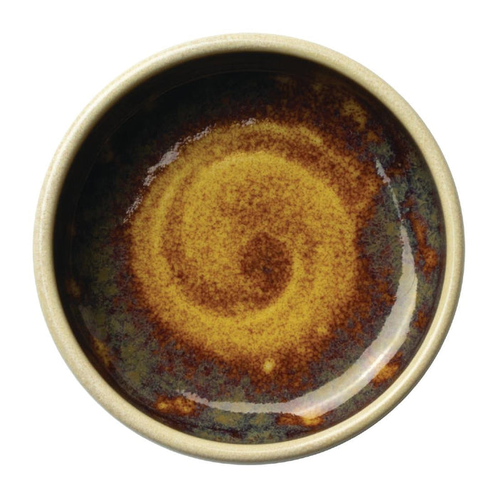 Steelite Aurora Vesuvius Amber Round Stacking Trays 75mm (12 Pack) Steelite