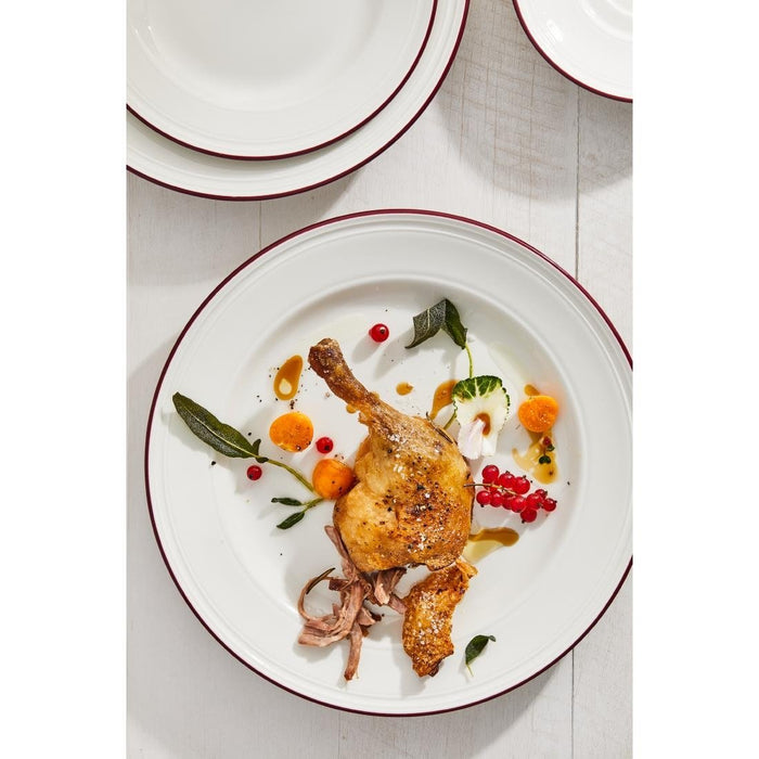 Steelite Bead Maroon Band Plates 202mm (12 Pack) Steelite