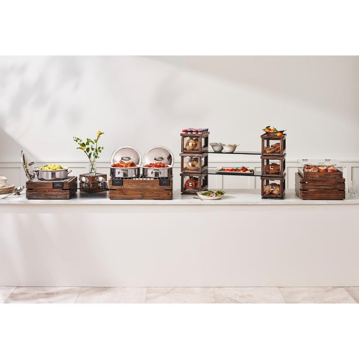 Steelite D.W. Haber Fusion Ash Grey Stackable Bakery Box with Acrylic Drawer Steelite