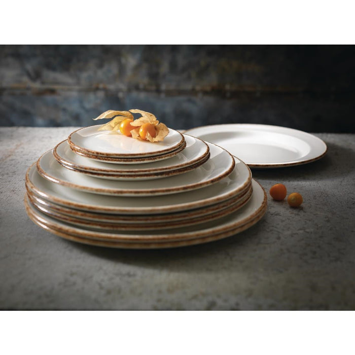 Steelite Brown Dapple Coupe Plates 300mm (12 Pack) Steelite