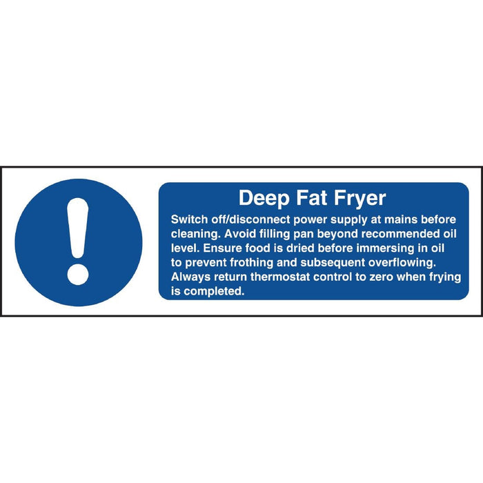 Vogue Deep Fat Fryer Safety Sign Vogue