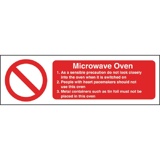 Vogue Microwave Oven Safety Sign Vogue