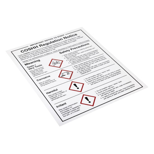 Vogue COSHH Regulations Sign Vogue