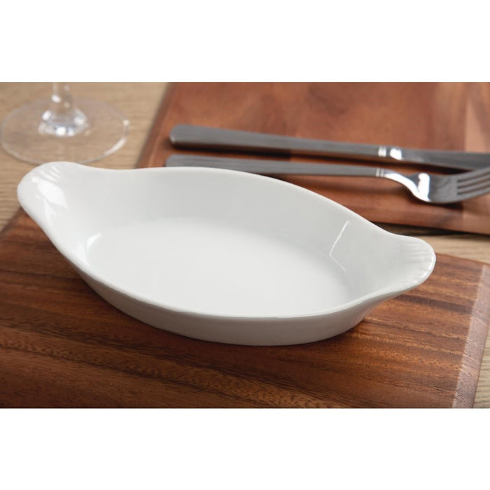 Olympia Whiteware Oval Eared Dishes 204mm (6 Pack) Olympia