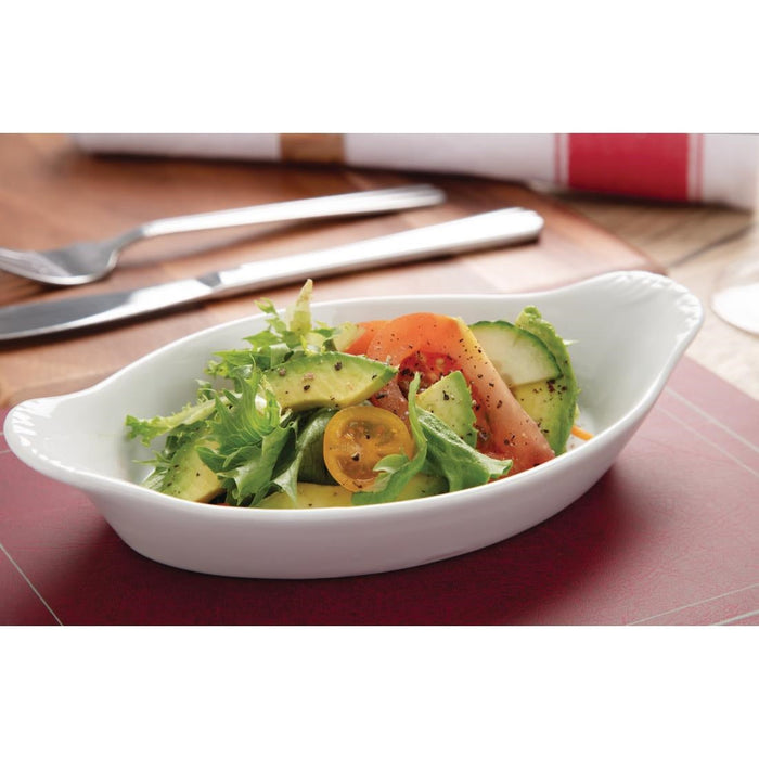 Olympia Whiteware Oval Eared Dishes 204mm (6 Pack) Olympia