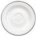 150(Ø)mm/ 6". Tea Saucer. White with black line. Pack quantity: 24.