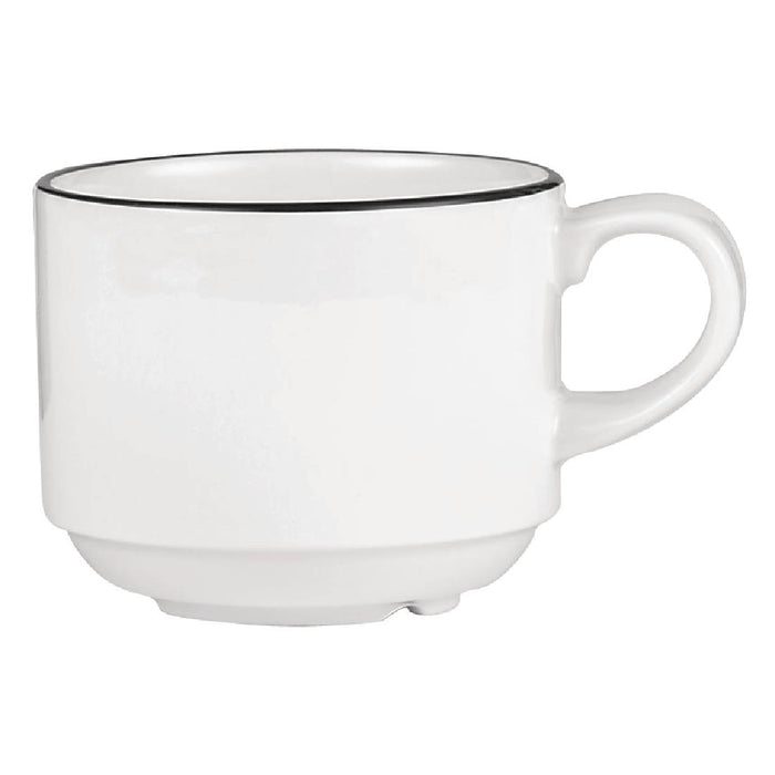 206ml. White with black line. Pack quantity: 24.