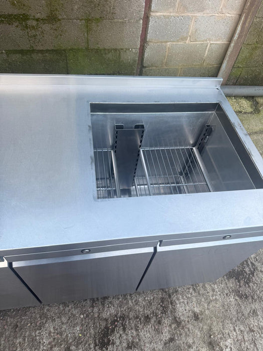 Williams HJC3SA 3 Door Stainless Prep Fridge Topping with Saladette Refurbished Canmac Catering Equipment