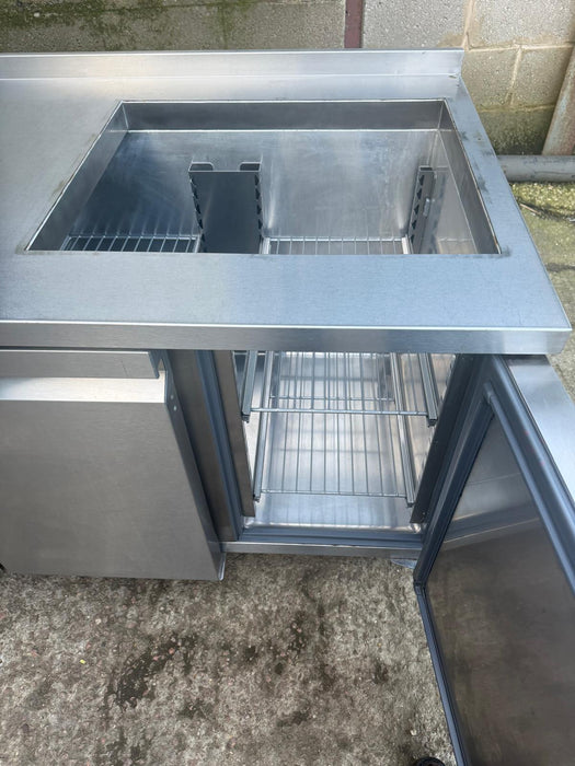 Williams HJC3SA 3 Door Stainless Prep Fridge Topping with Saladette Refurbished Canmac Catering Equipment