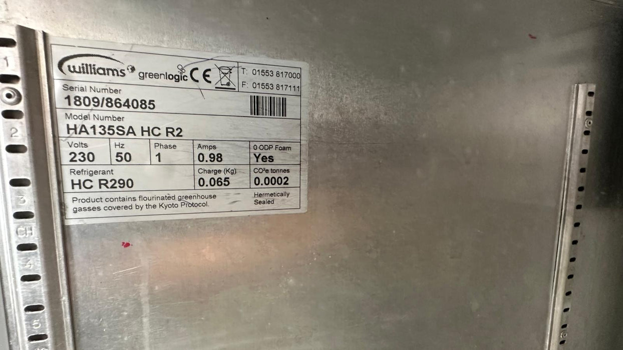Williams HA135SA HC R2 Undercounter Single Door Fridge - Refurbished Canmac Catering Equipment