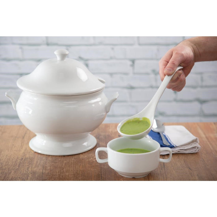 Olympia Whiteware Soup Tureen and Ladle 2.5Ltr 88oz Olympia