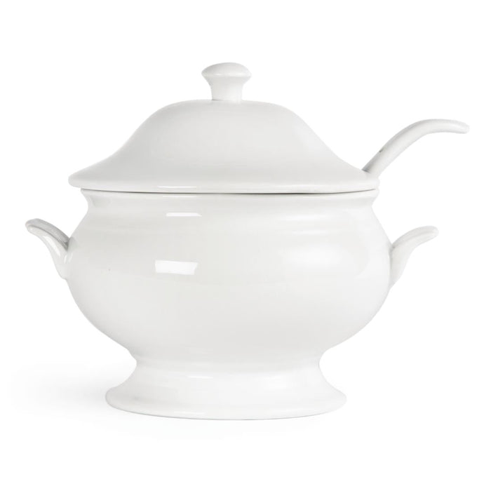 Olympia Whiteware Soup Tureen and Ladle 2.5Ltr 88oz Olympia