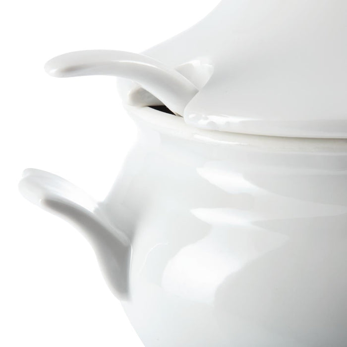 Olympia Whiteware Soup Tureen and Ladle 2.5Ltr 88oz Olympia