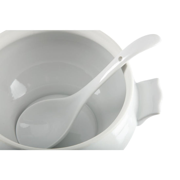 Olympia Whiteware Soup Tureen and Ladle 2.5Ltr 88oz Olympia