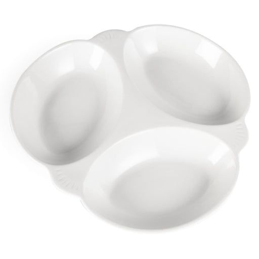 Olympia Whiteware Vegetable Dishes 3 Section 250mm (6 Pack) Olympia