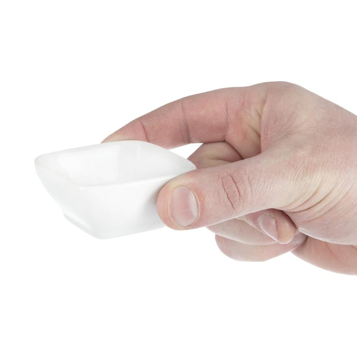 Olympia Whiteware Miniature Rounded Square Dishes 60mm (12 Pack) Olympia