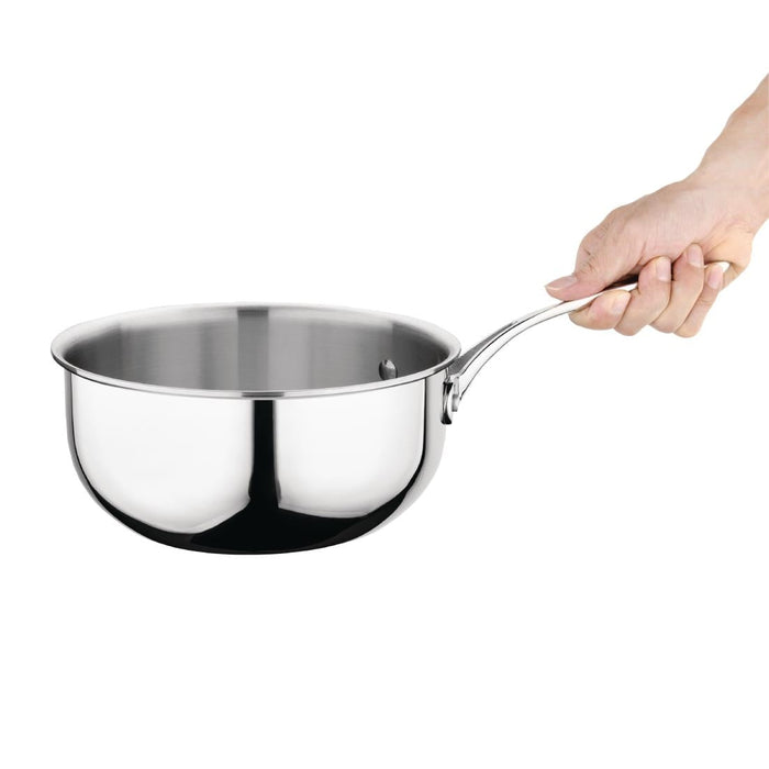 Vogue Stainless Steel & Aluminium Tri-Wall Flared Sauté Pan 20cm Vogue