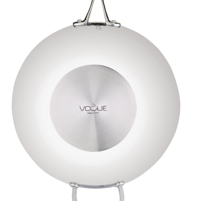 Vogue Tri Wall Wok Flat Base 300mm Vogue