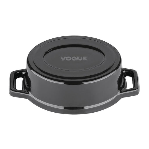 Vogue Cast Iron Oval Mini Pot Black Vogue
