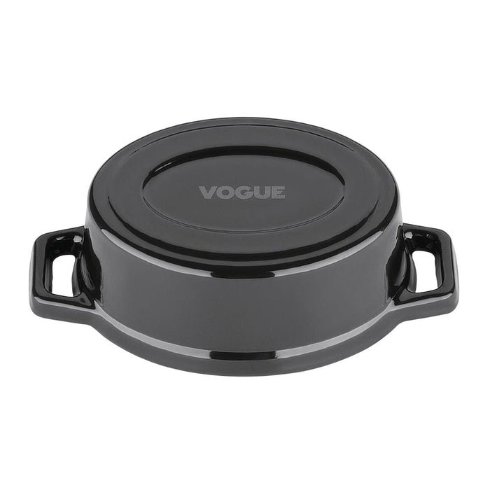 Vogue Cast Iron Oval Mini Pot Black Vogue