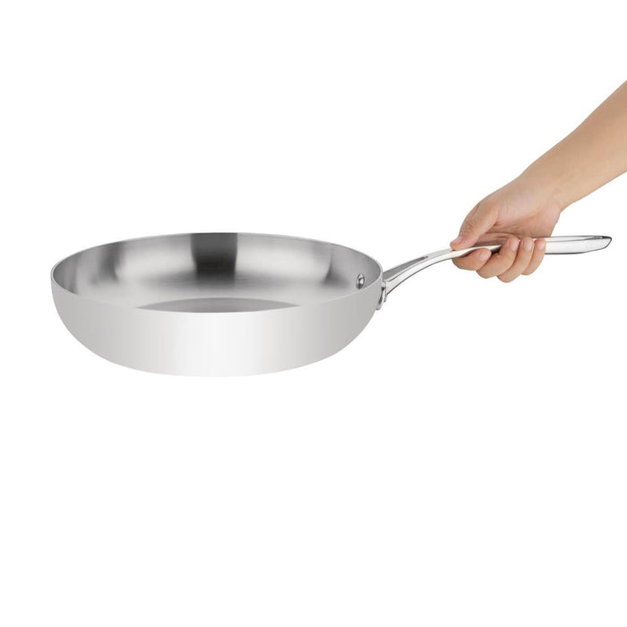 Vogue Stainless Steel & Aluminium Tri-Wall Frying Pan 28cm Vogue