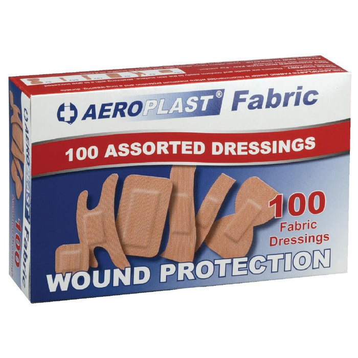 A-CARE Latex-Free Fabric Plasters 6 Sizes (100 Pack) Aero