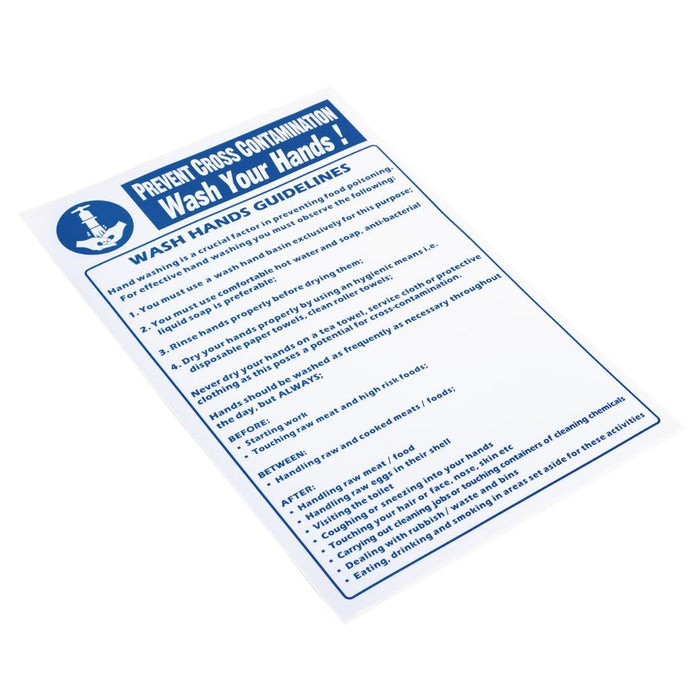Vogue Prevent Cross Contamination Wash Hands Sign Vogue