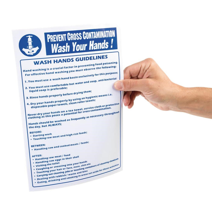 Vogue Prevent Cross Contamination Wash Hands Sign Vogue