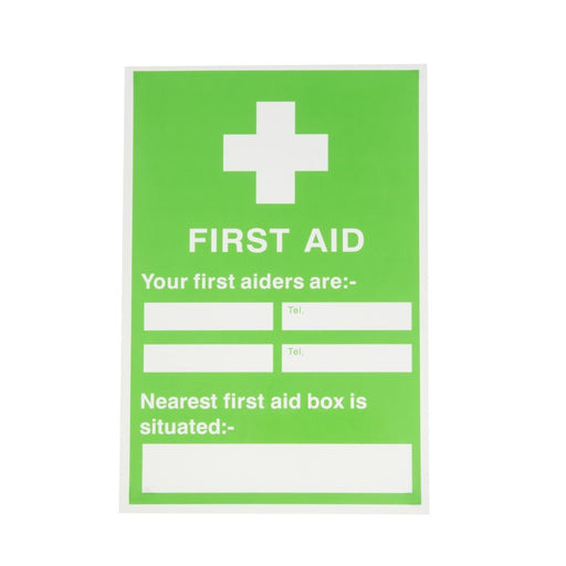 First Aiders Nearest First Aid Box Sign Vogue