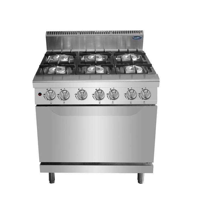 CookRite Six Burner Gas range with Static Oven AT77G6B-O