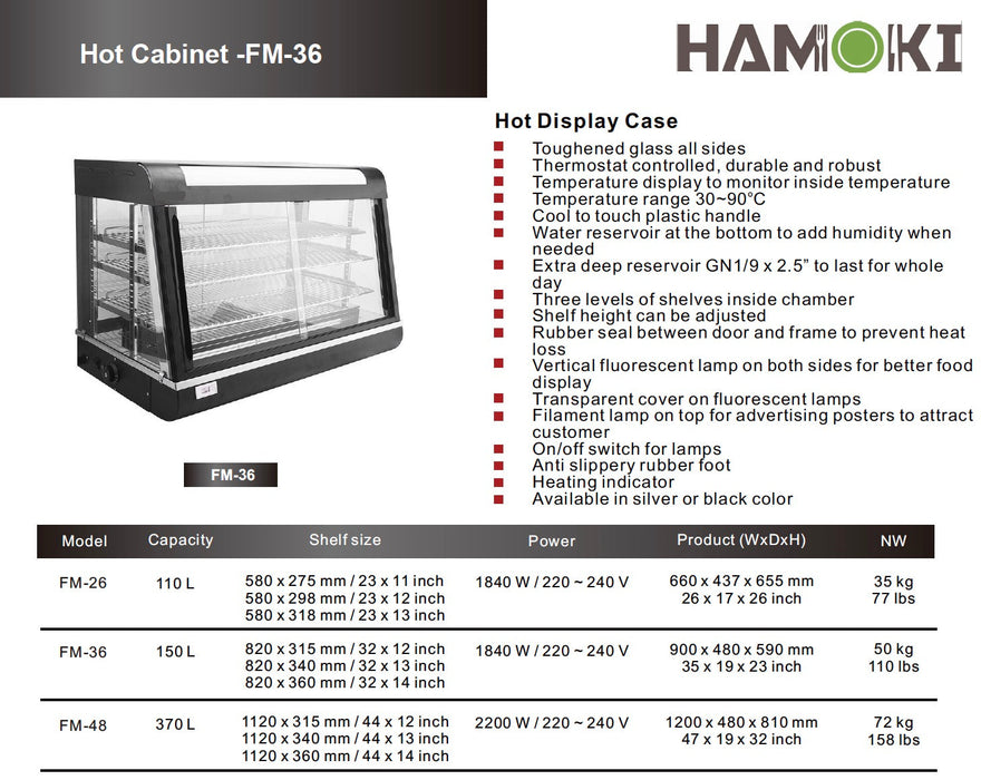 101034 - Hot Display Cabinet - 150 Litres