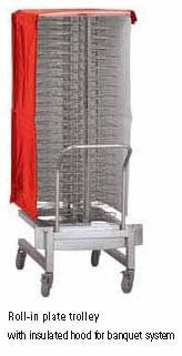 Banquet 102 - Plate rack (capacity 40 plates), 1 x Thermal jacket, and 1 x mobile stand with oven base tray